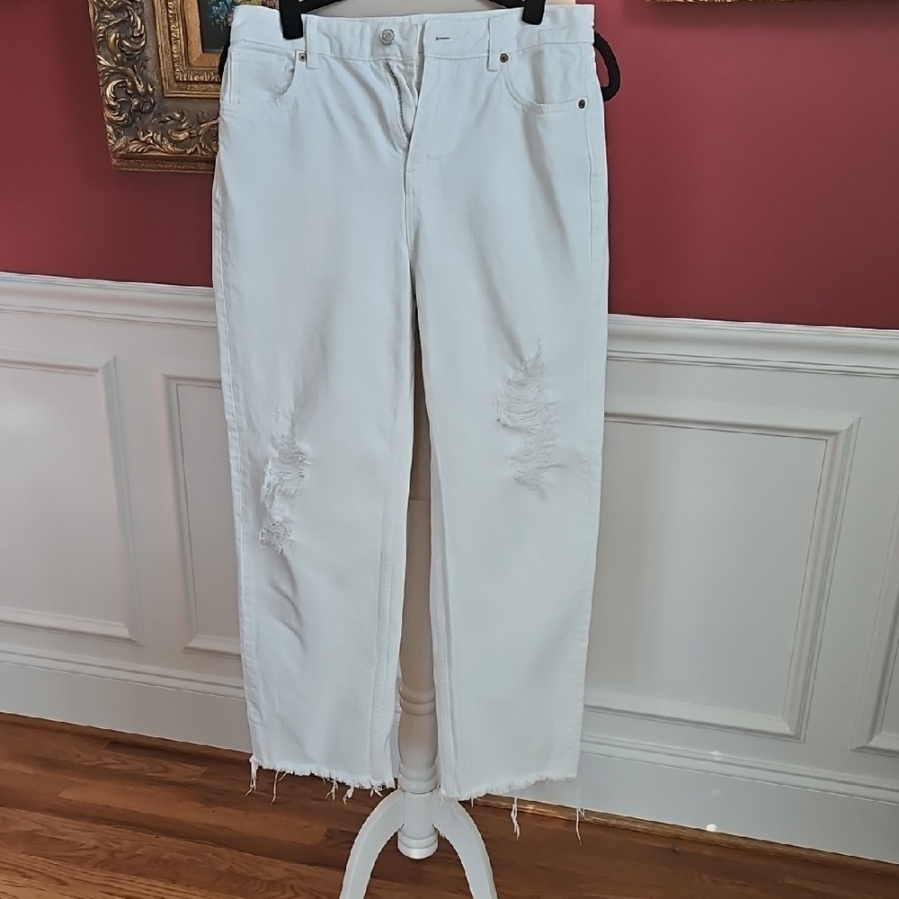 All Saints White Distressed Jeans Size 27 Ash Summer Festivals Cadual